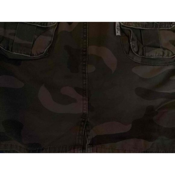 Jell Premium Surplus Skirt Women Size M Green Mini Camo MilitaryPatches Pockets - Picture 11 of 12